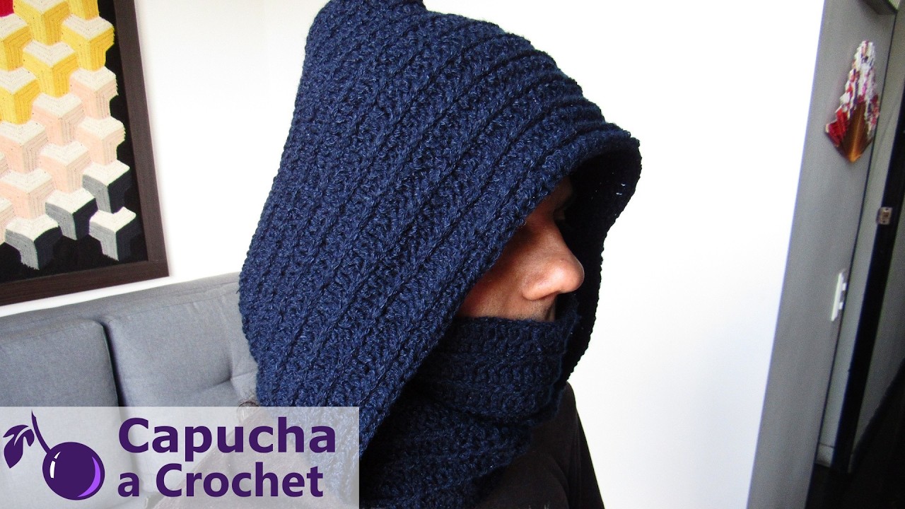 🧣CUELLO con CAPUCHA para HOMBRE a CROCHET Tutorial GRATIS! paso a paso DETALLADO Fácil y rápido!