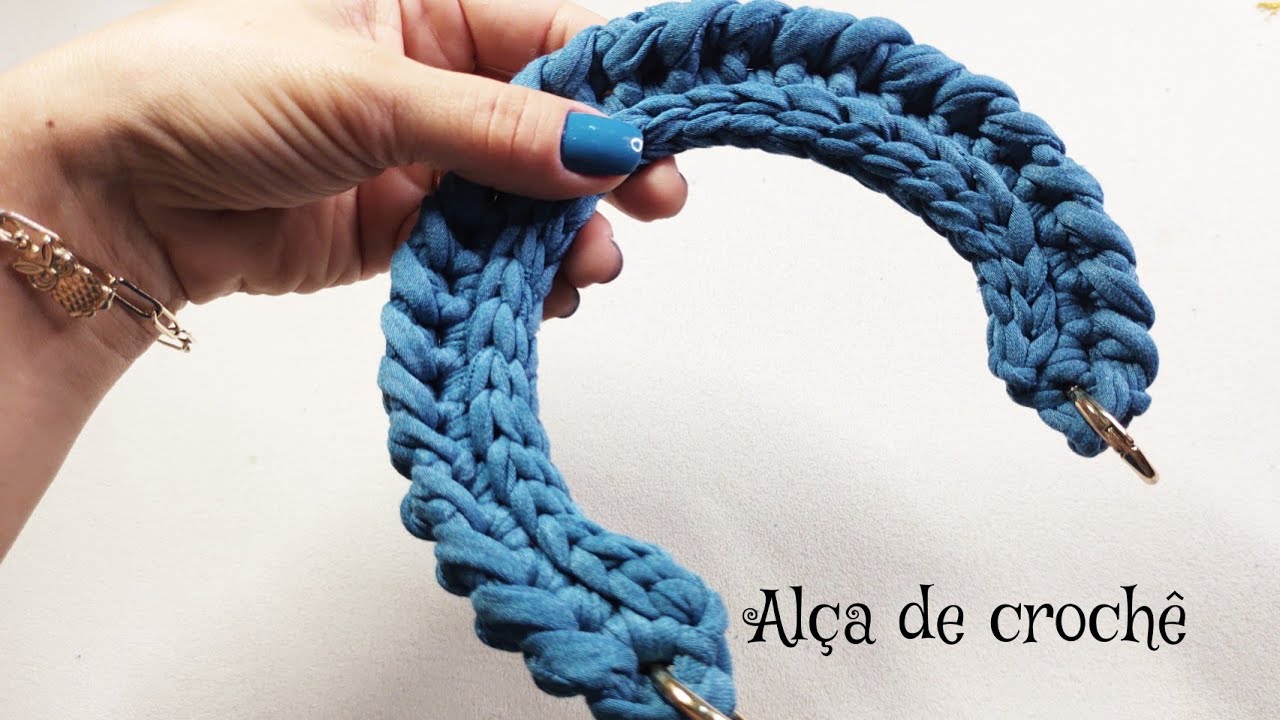 como fazer alça para bolsa de crochê