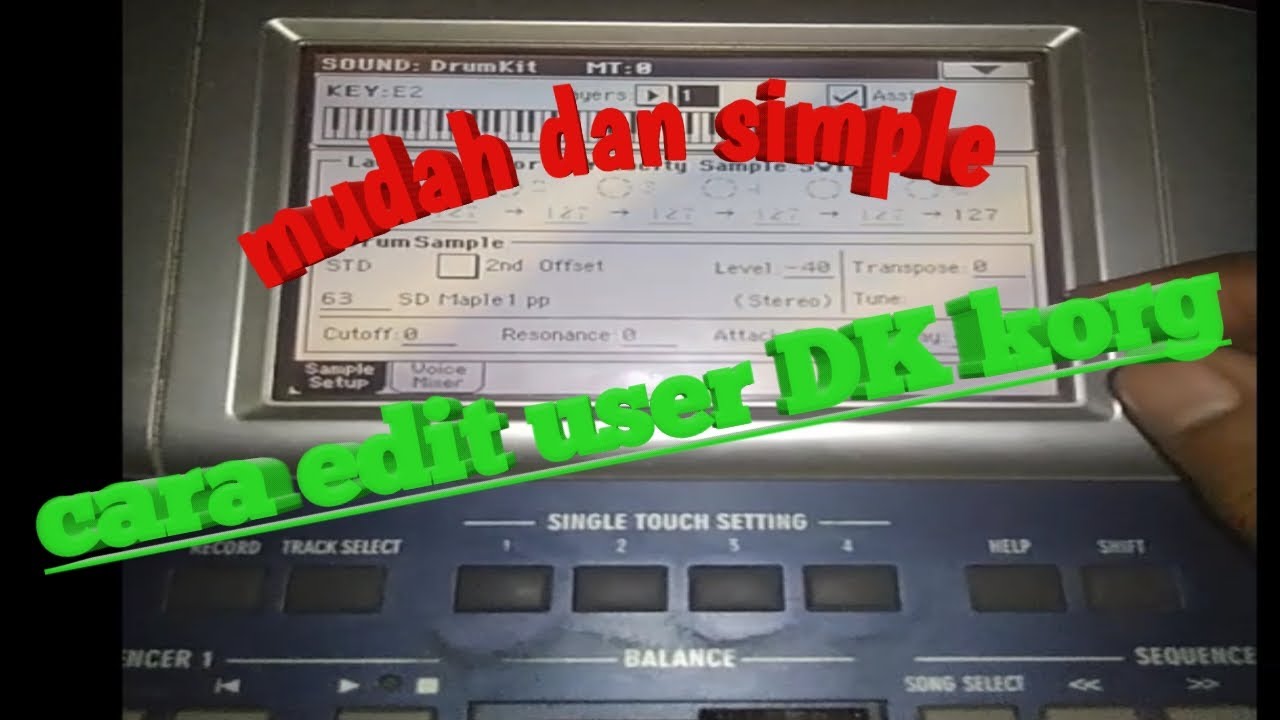 cara edit user dk korg pa 500_drum kit