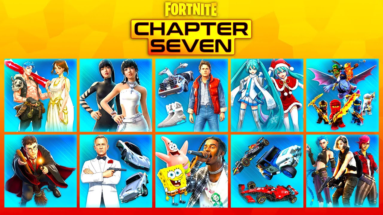 CHAPTER 7 NEW Reveals (Skins Sets, Collabs and Cosmetics) Fortnite