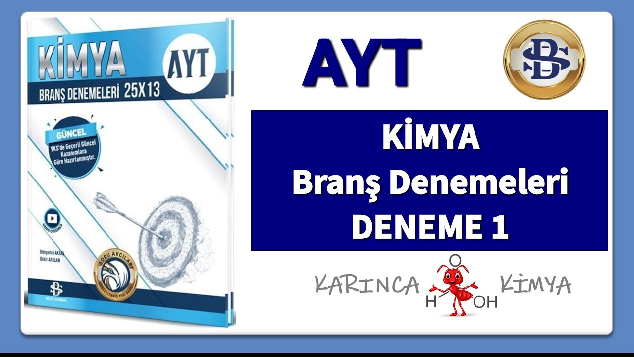 Bilgi Sarmal Yayınları 2025 AYT Kimya Denemeleri Deneme 1