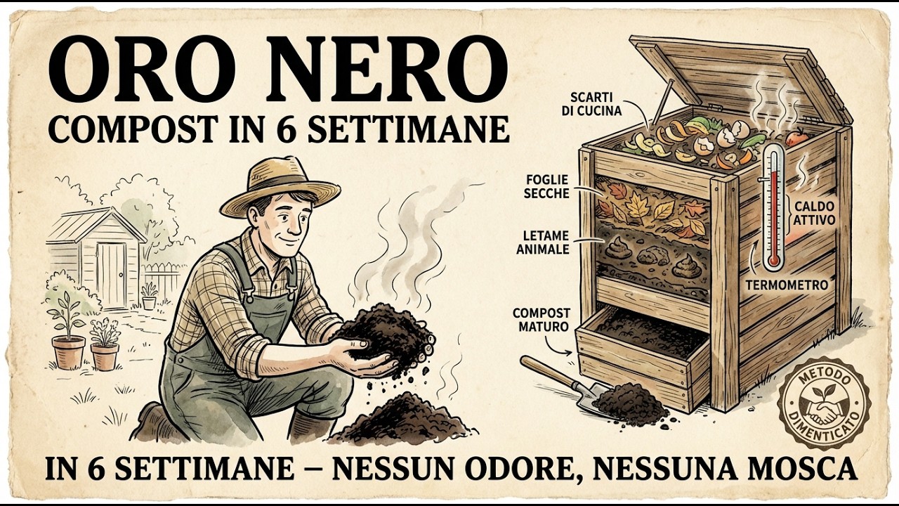 Compost in 6 settimane: NIENTE odore, NIENTE mosche (metodo dimenticato) 🌱
