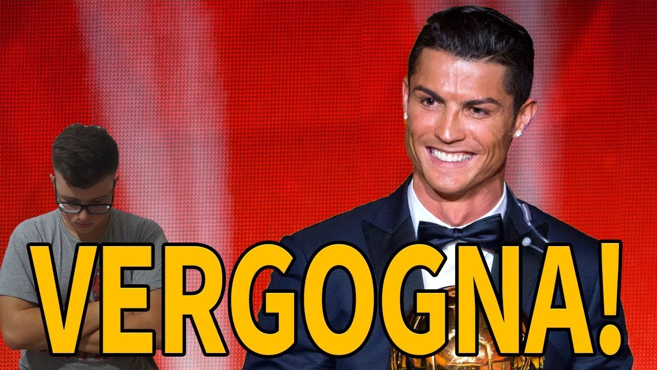 PALLONE D'ORO a CRISTIANO RONALDO con la solita VECCHIA BUFFONATA!!!