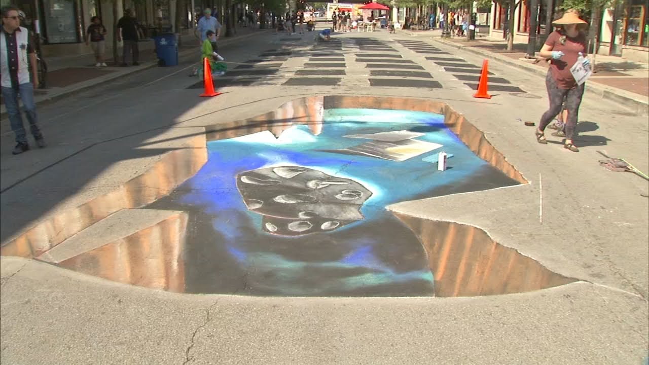 Chicago's only chalk art festival features 3D artists | ABC7 Chicago