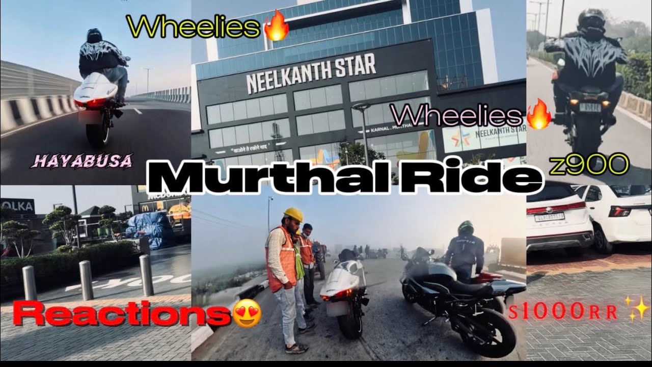 Ride to Murthal 🔥 wheelies 💀hayabusa x s1000rr🚀