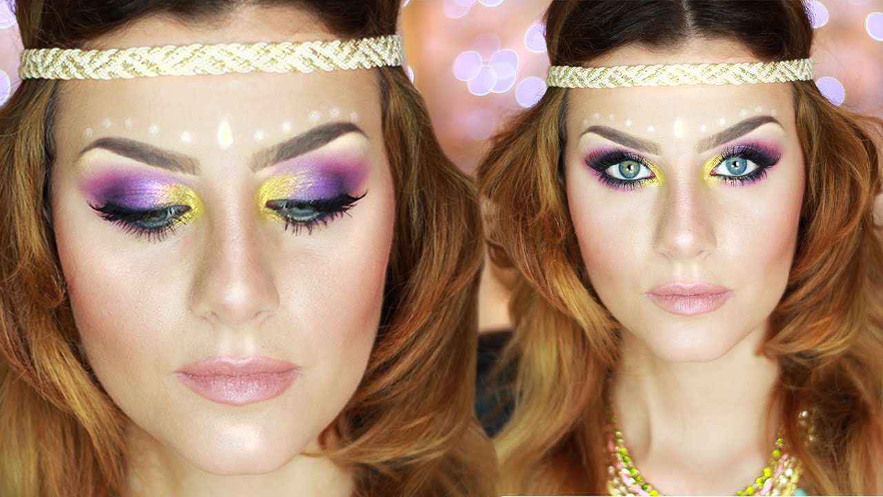Music Festival Makeup Tutorial HIPPIE CHIC | None Fashion and Beauty