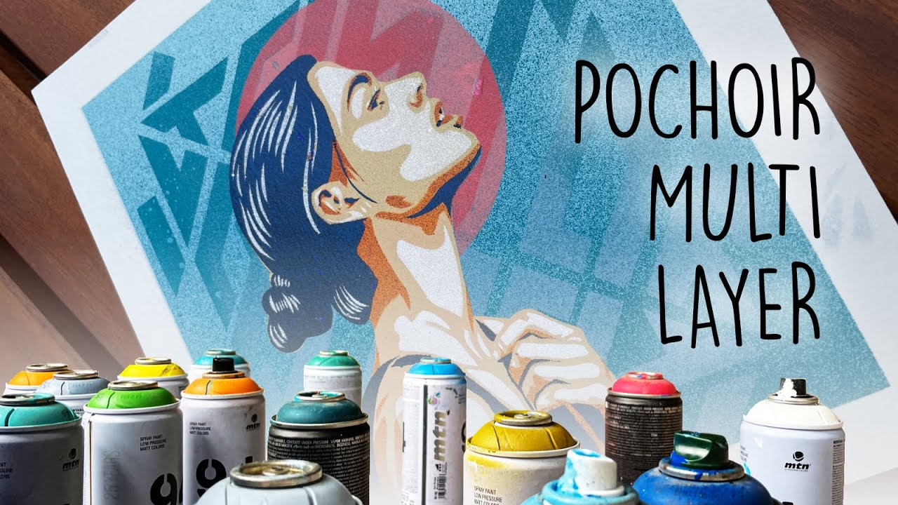 Je crée une peinture aux pochoirs en plusieurs couches