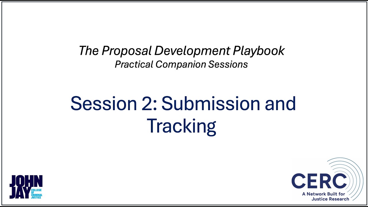 The Proposal Development Playbook (Session 2): Submission and Tracking