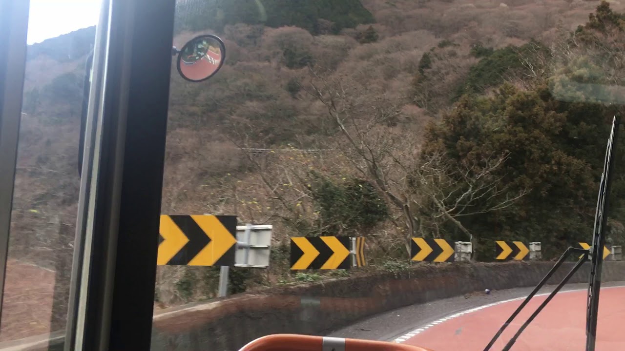 箱根登山バス急行 前面展望 車窓 箱根湯本駅→箱根町港/箱根新道線 箱根湯本1340発(元箱根行)