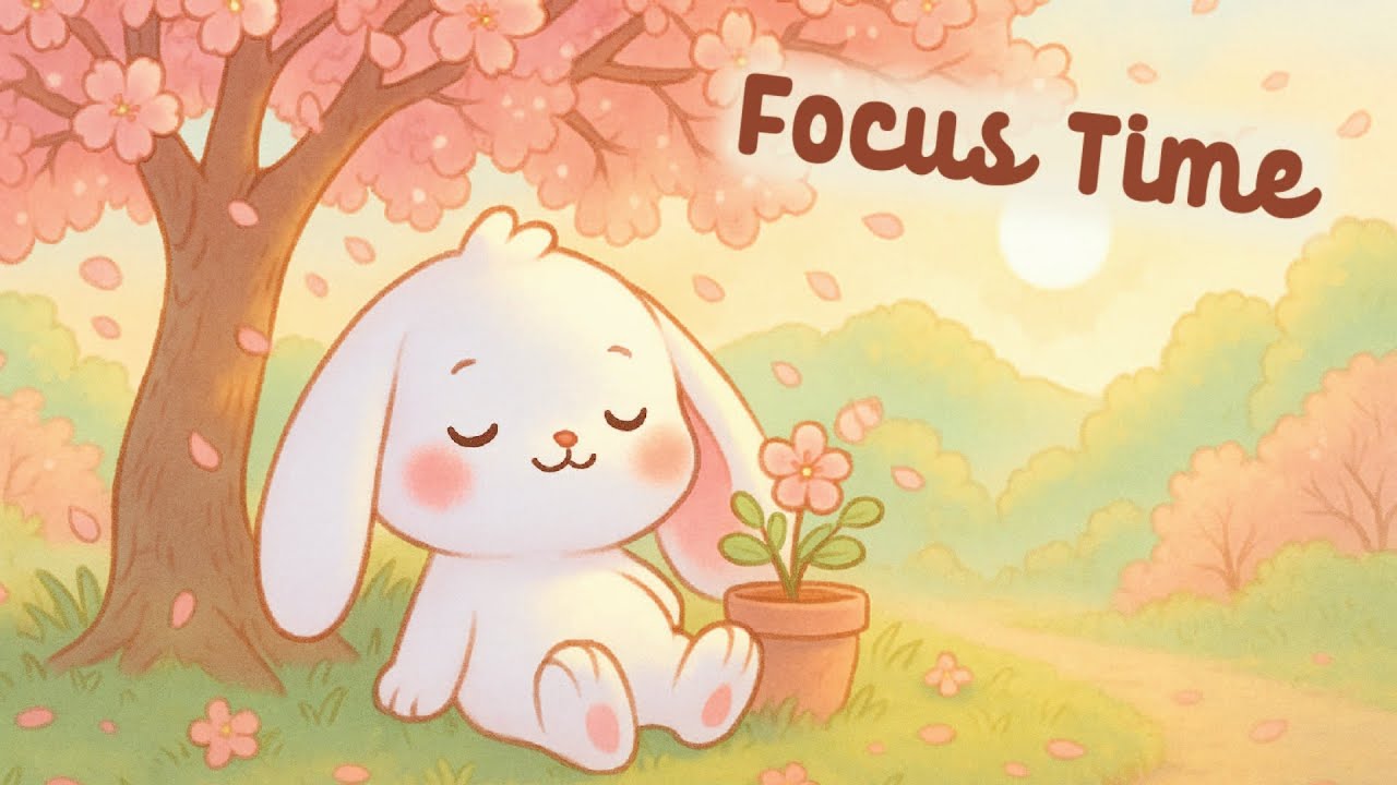 Focus Time Lofi 🌸🐇 4 Hour Happy Lofi Song 🍃 Cute Lofi 🎧 cute & relaxing music 🎹 [Lofi Hip Hop]