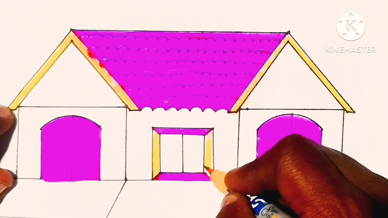 COMO CIZIM kIS KOLAY Sapkali CUTE YUMMY Digener House panting ll EASY COLORING STEP BY step House 