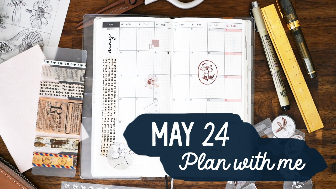 Plan with me: May 2024 | Hobonichi Weeks | Planner Set Up | Freckles Tea Autumn