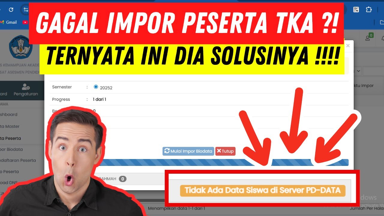 SOLUSI GAGAL IMPOR PESERTA TKA | TERBARU - TKA SD DAN TKA SMP