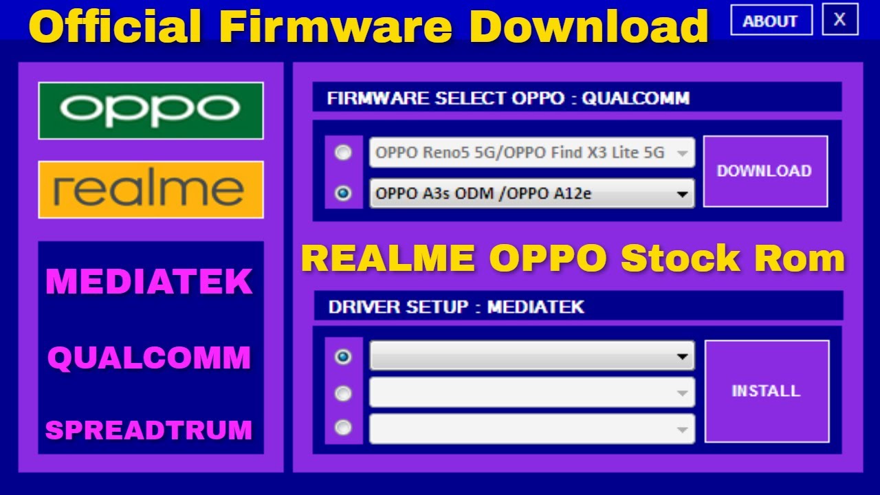 Realme OPPO Stock Rom Official Firmware Download Free Tool all Model (CPU)