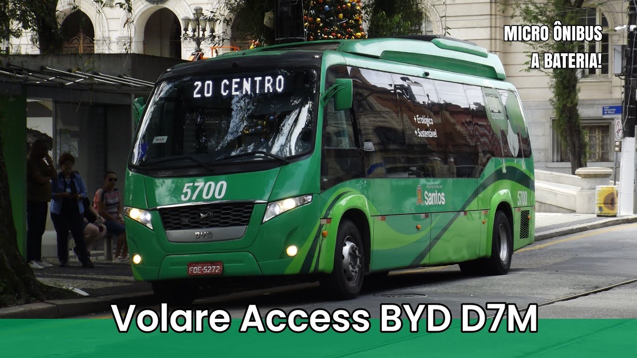 Ônibus em Santos | Conheça o Volare Access BYD D7M da Piracicabana 