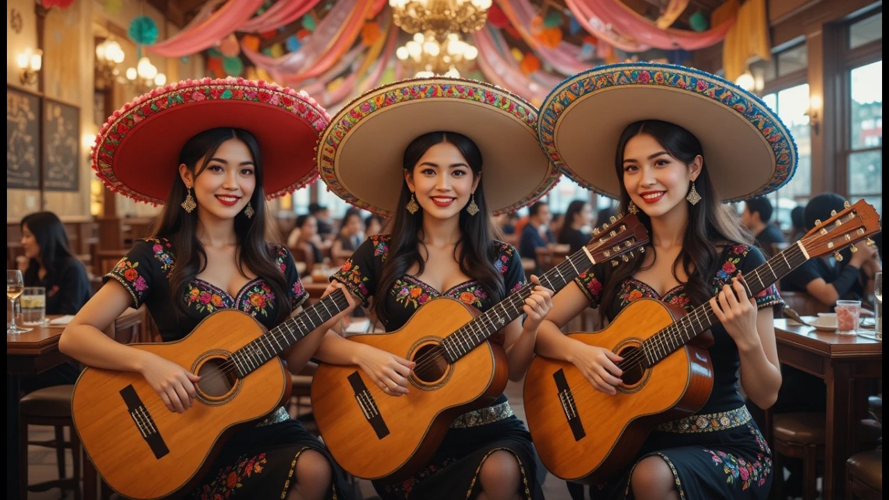 Música Mariachi Relajante con Guitarras – Trio Femenino Mexicano en Restaurante Tradicional