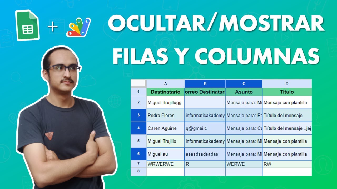 Como ocultar y mostrar filas y columnas en Google Sheets mediante Apps Script