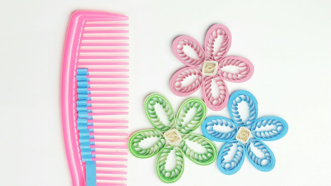 #quillingcomb #quillingflowers Quilling Flowers Using Comb Tutorial