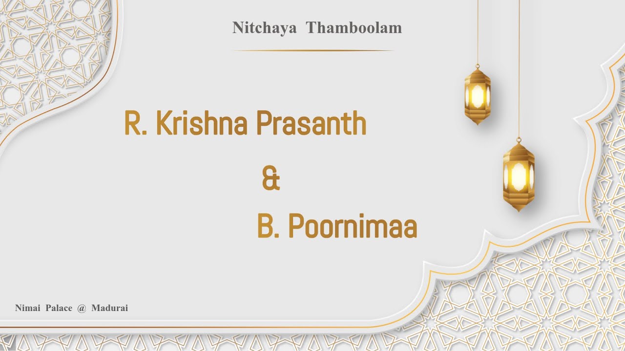 Nitchaya Thamboolam of Krishna Prasanth Weds Poornimaa @ Nimai Palace Madurai