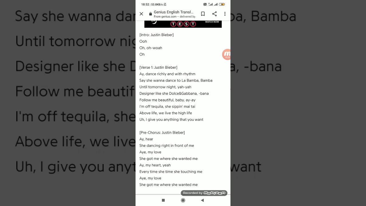 Justin bieber - La Bomba  (Official song) LYRICS IN ENGLISH