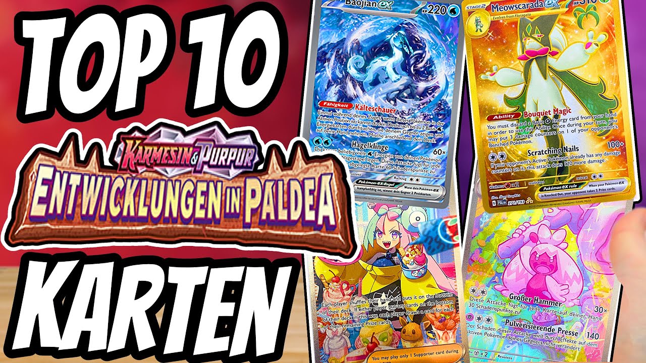 Top 10 Wertvollsten Pokemon Entwicklungen in Paldea Karten