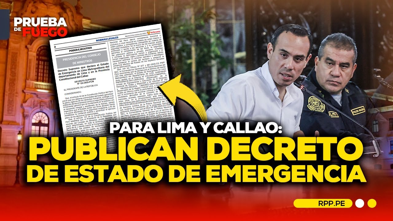 PUBLICAN decreto de ESTADO DE EMERGENCIA en LIMA Y CALLAO: Conoce los DETALLES de la medida #PDFRPP