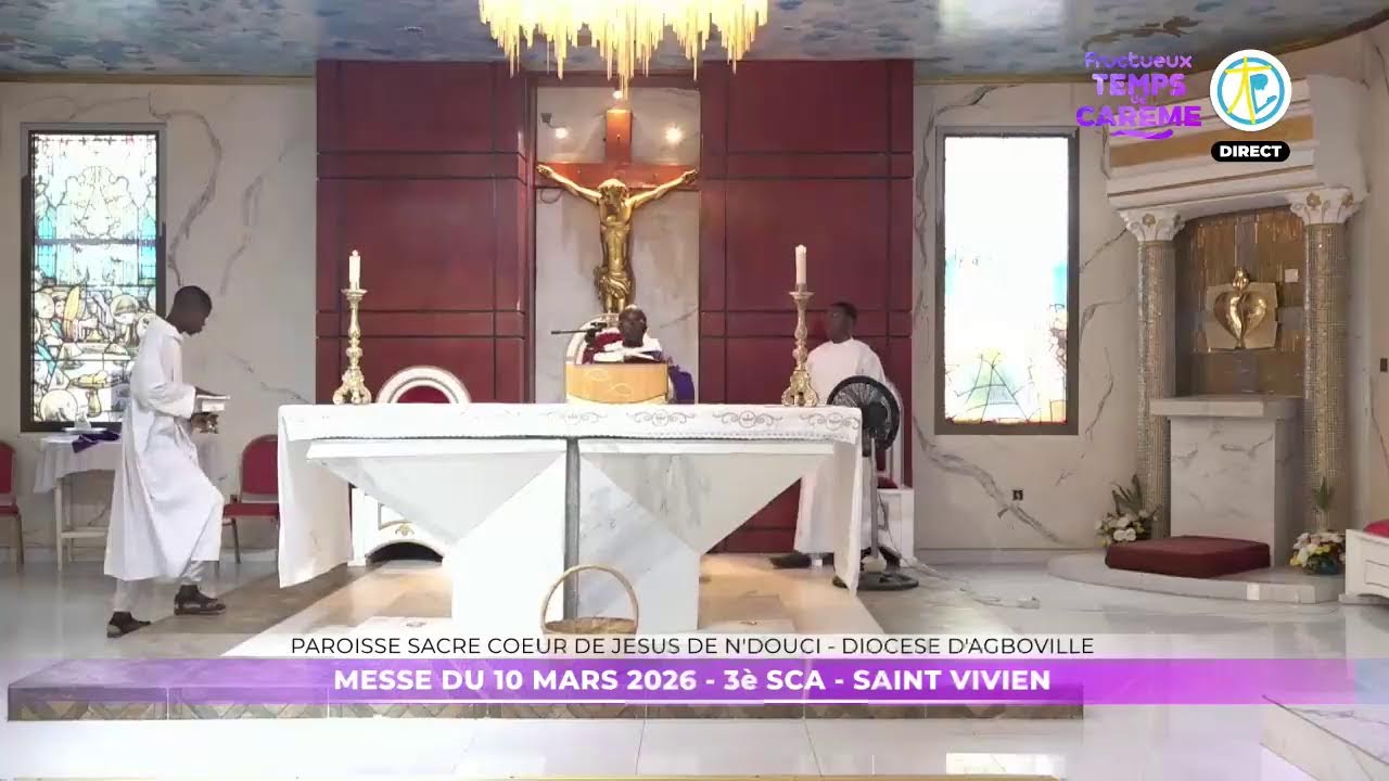Messe de 6h20 du 10 mars 2026 en direct de la paroisse Sacré Coeur de Jésus de NDouci