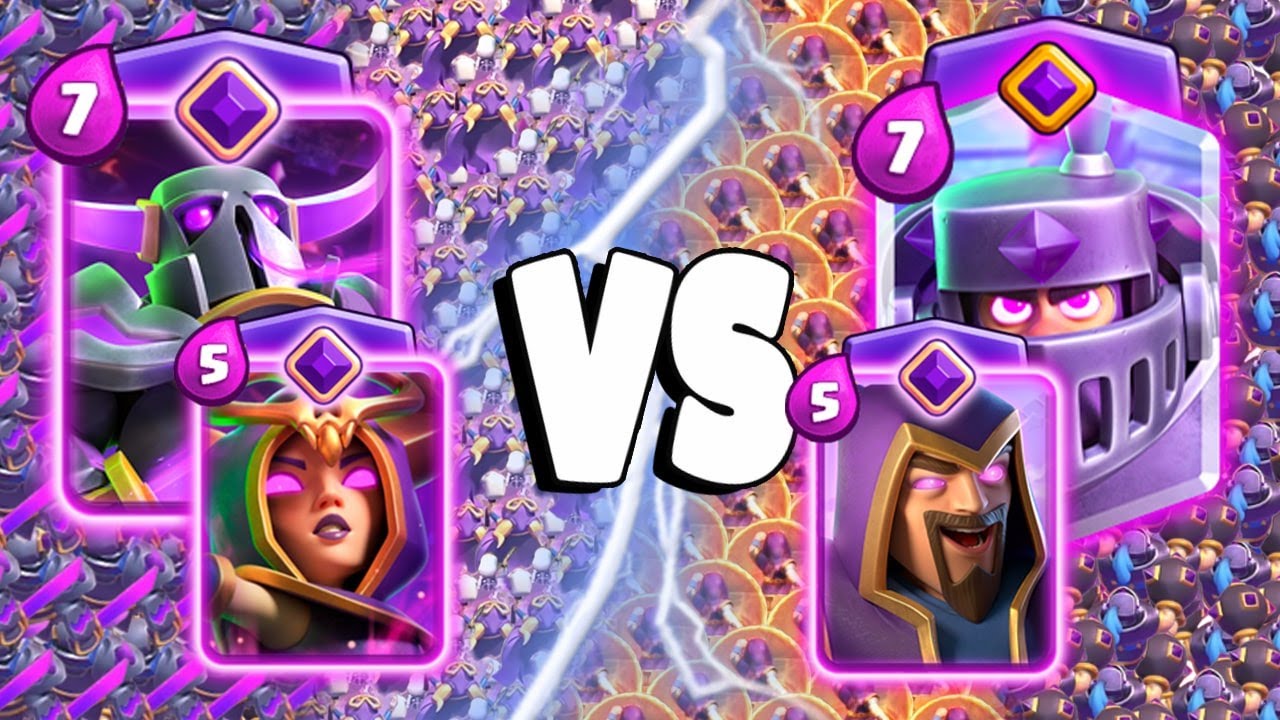 EVOLVED PEKKA + EVOLVED WITCH Vs EVOLVED MEGA KNIGHT + EVOLVED WIZARD