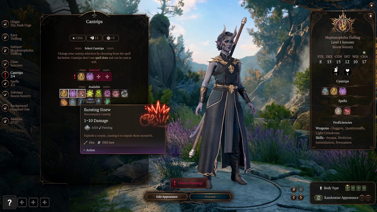 Baldur's Gate 3 Wild Mage Sorcerer/Part 1/Beginning and Character Creator/Act 1