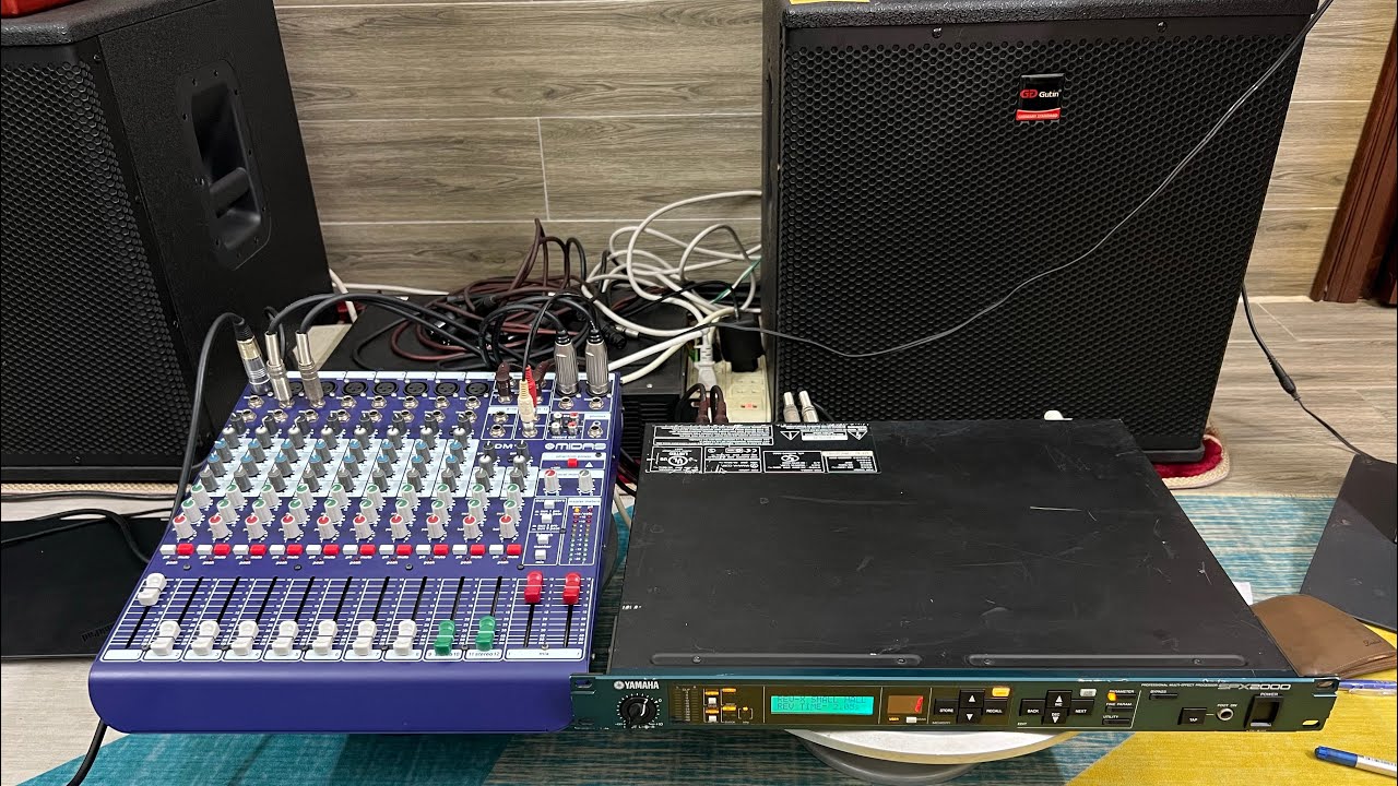 Efects rời yamaha spx 2000 ghép mixer midas DM12 bãi Anh Quốc