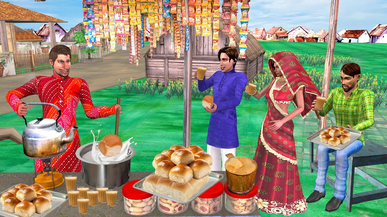 Famous Chai Pav Wala Tasty Tea Pav Street Food Vendor Hindi Kahani Hindi Moral Stories Comedy Video