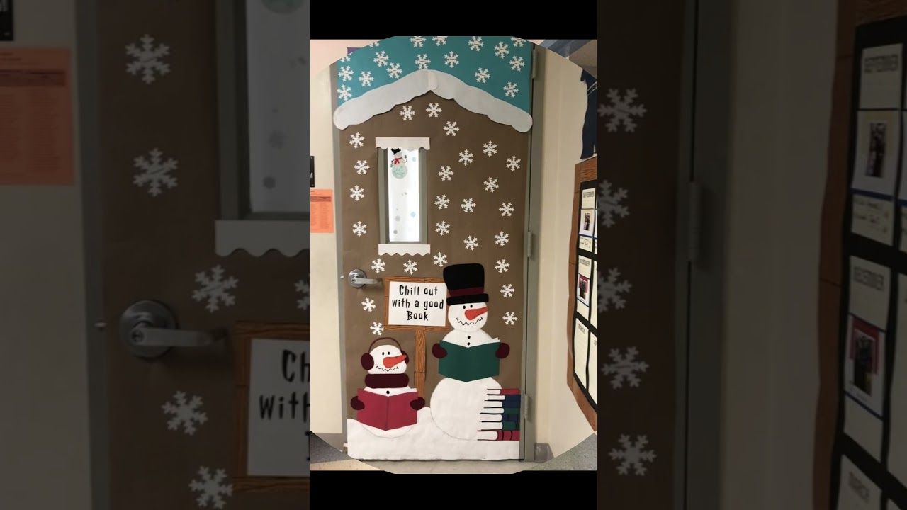 Classroom christmas 🎄 decoration ideas l christmas door decoration ideas  #christmas #snowman #xmas
