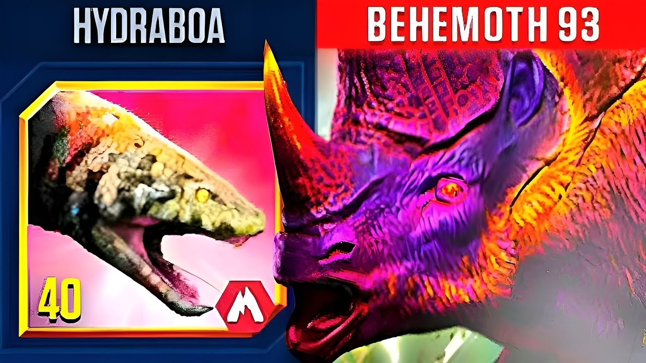 WORLD EVENT BOSS BEHEMOTH 93 VS HYDRABOA | JURASSIC WORLD THE GAME