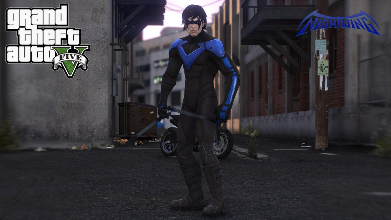 GTA 5 - The Ultimate Nightwing Mod! (Gameplay)