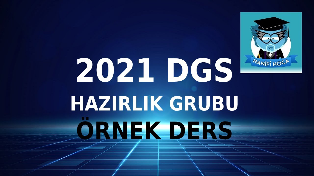 2022 DGS HAZIRLIK GRUBU &Ouml;RNEK DERS - Hanifi Hoca #dgstayfa