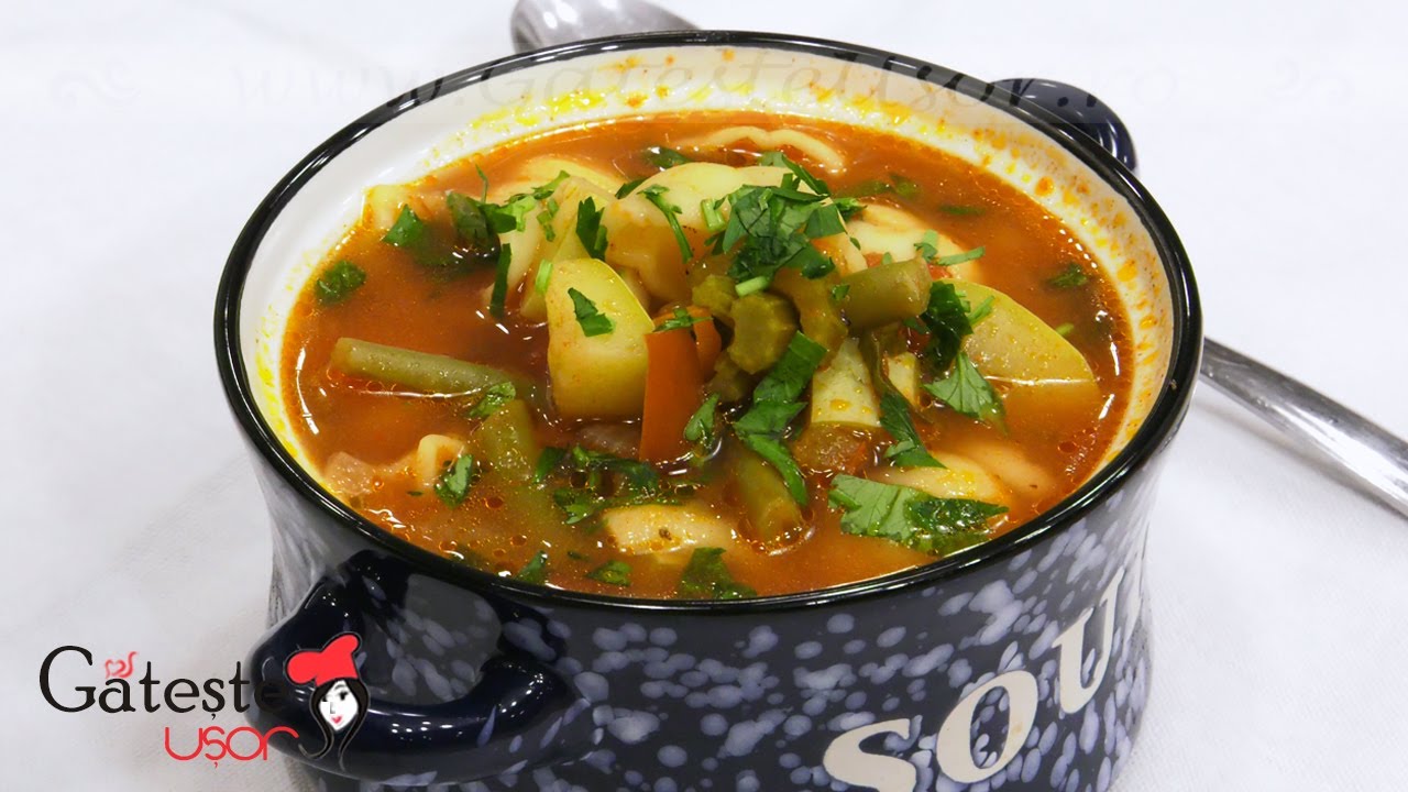 SUPĂ cu LEGUME de VARĂ și PASTE - Delicioasa SUPĂ MINESTRONE
