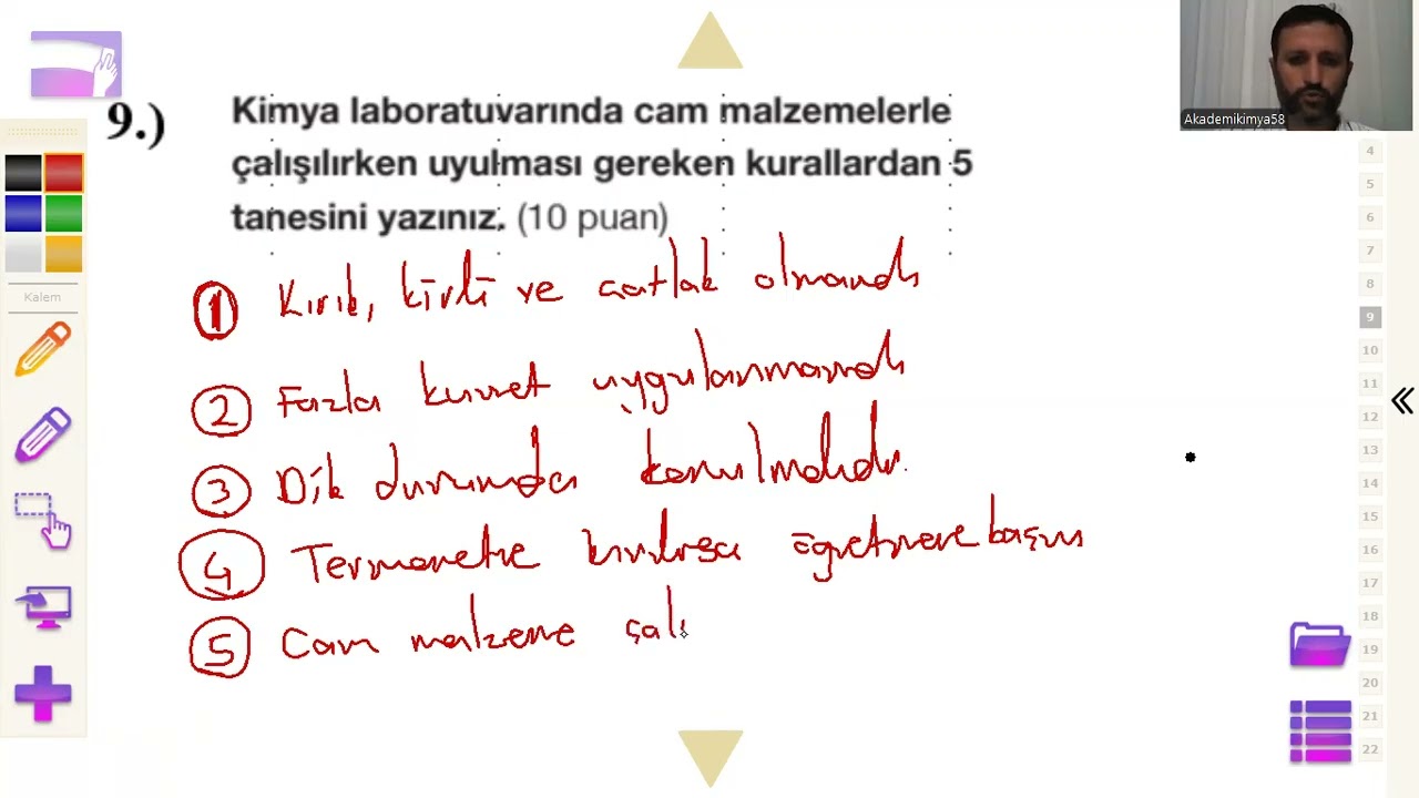 9.Sınıf  Kimya Dersi 1.dönem 1. yazılıya  hazırlık sorularının  çözümü