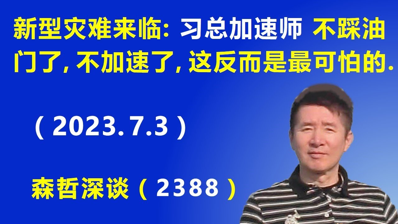 新型灾难来临：习总加速师 不踩油门了，不加速了，这反而是最可怕的.（2023.7.3）