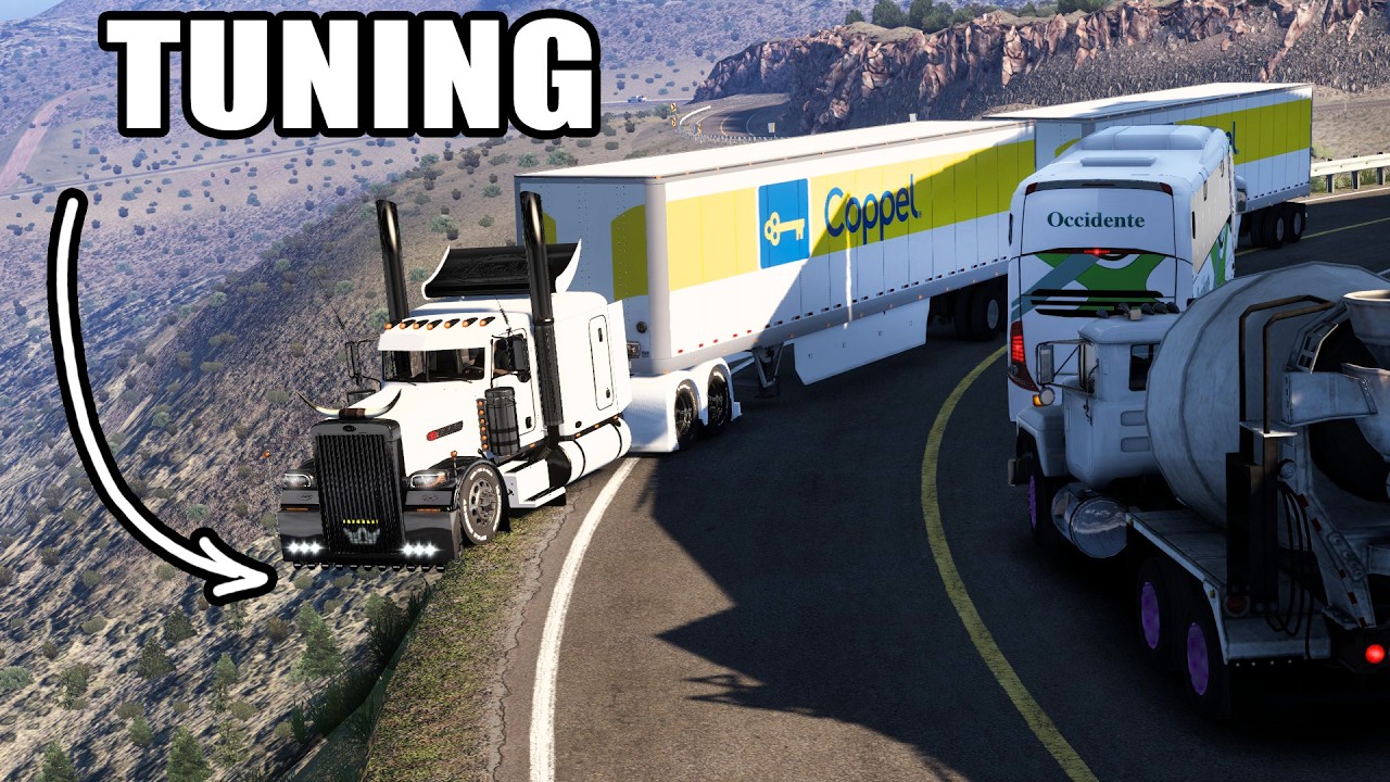 DOBLE Trailer TUNING de COPPEL con Peterbilt  VIPER 389 Zona de maniobras American Truck Simulator