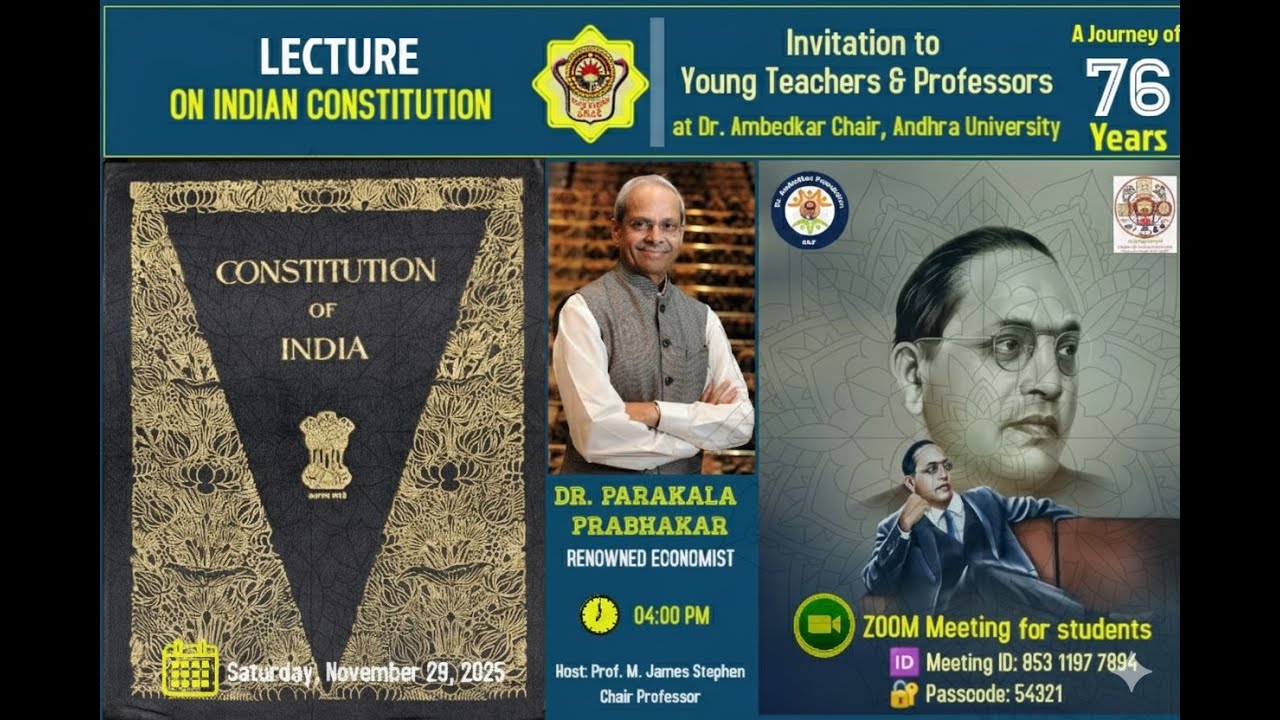 Lecture on Indian Constitution  ||  29 Nov 2025  || Dr. B. R. Ambedkar Chair  ||  Andhra University