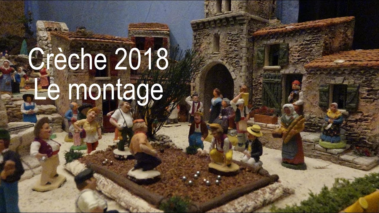Creche 2018 réalisation  de celleci 400 santons 70 accessoires LC VIDEO