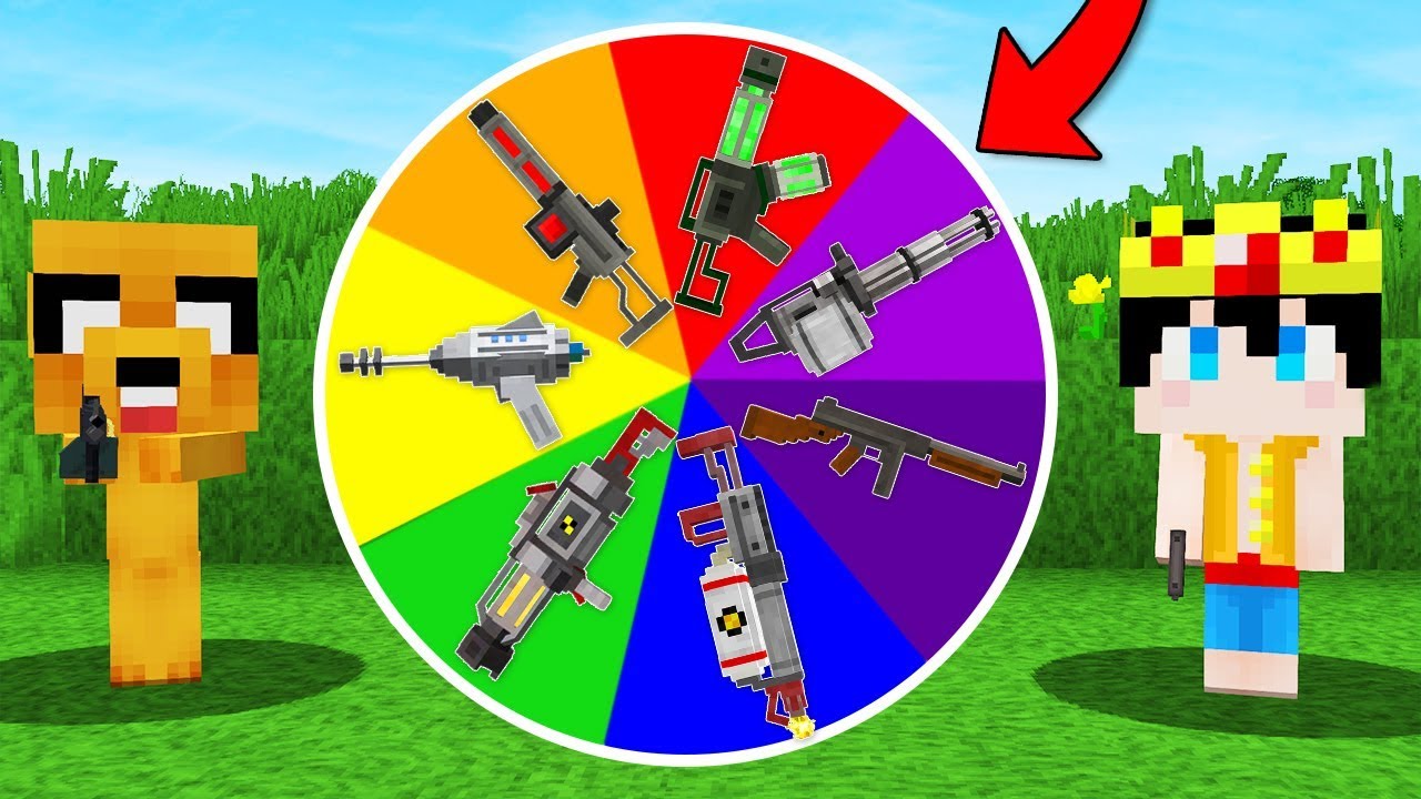 !LA RULETA DE LAS ARMAS EN MINECRAFT! 🎯🔫 ARMA NOOB VS ARMA PRO (MINECRAFT MODS)