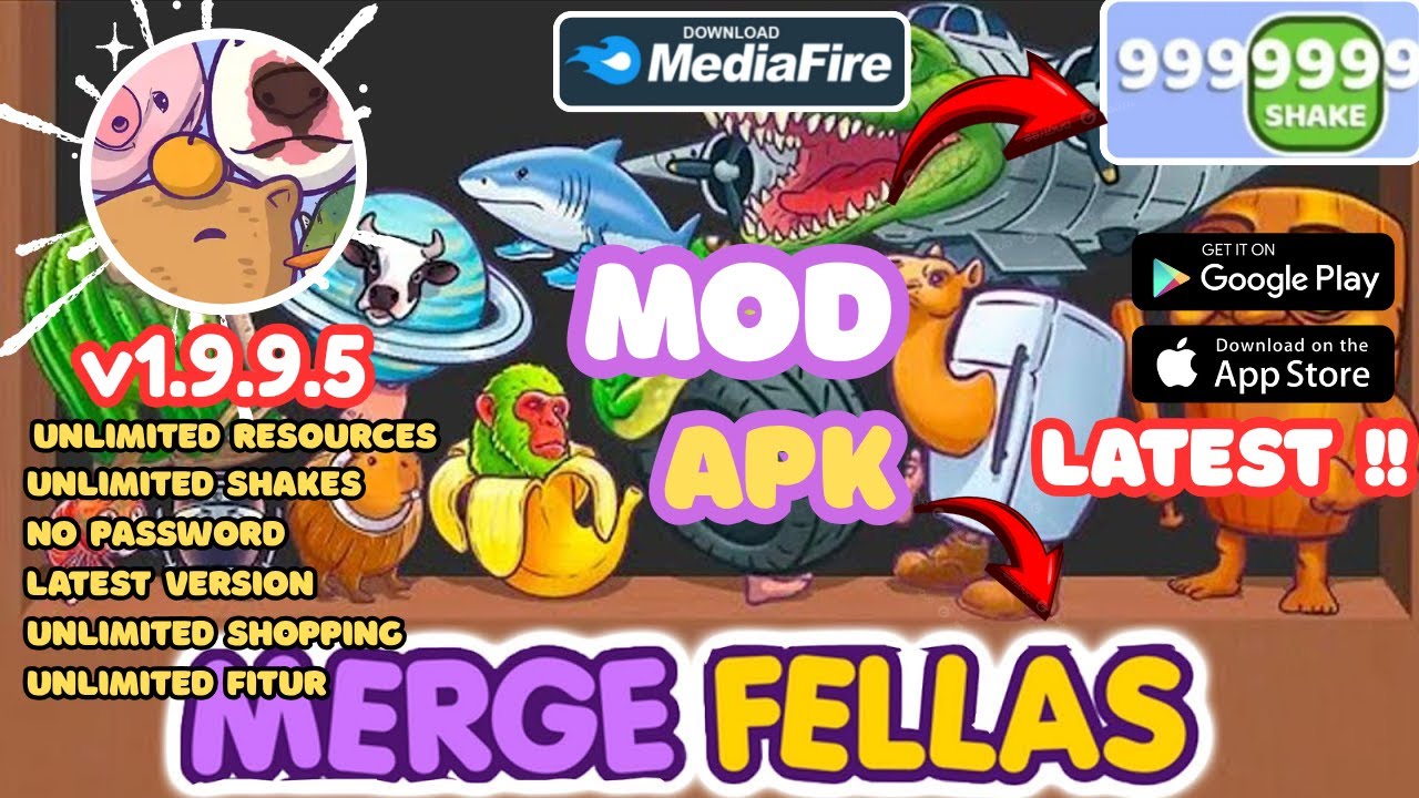 Merge Fellas Mod Apk v1.9.9.5 Terbaru 2025 -Latest Update Unlimited Shake 9999999+