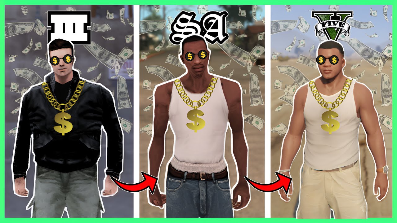 How to become RICH / MILLIONAIRE in GTA Games! (GTA 3→GTA 5)