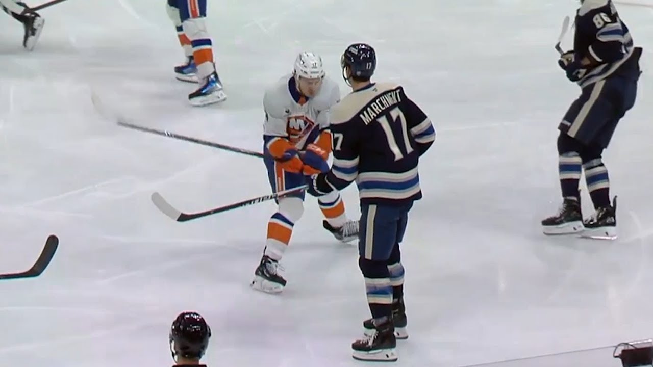 Mathew Barzal Slashing Major 🚫 Game Misconduct 🚫 Against Mason Marchment