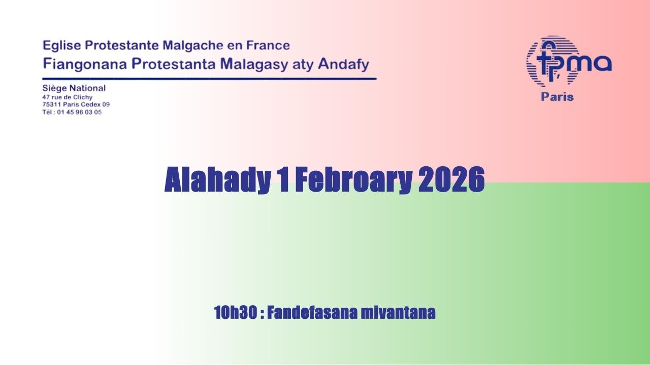 [ Fanompoam-pivavahana ] Alahady 1 Febroary 2026