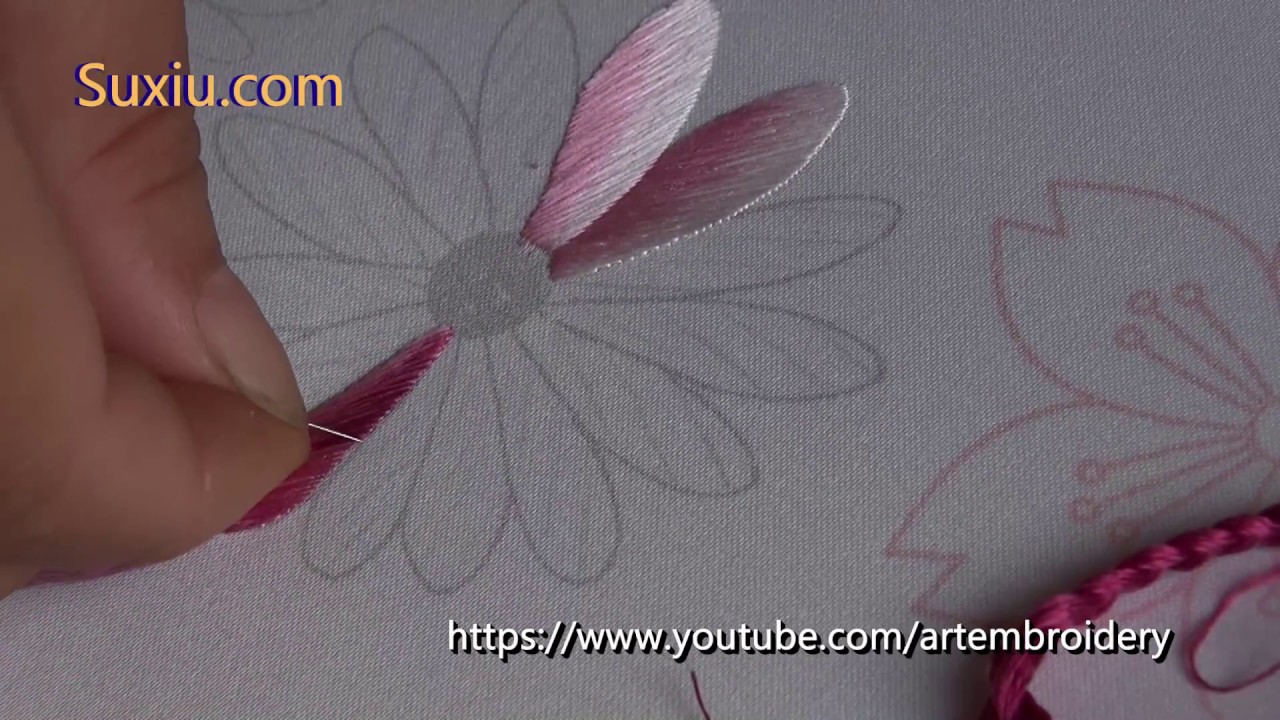 Petal- Embroidery for beginner(20)苏绣(苏州刺绣) 花びら 初心者に刺繍ししゅう