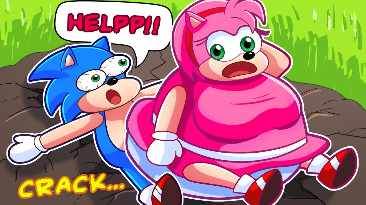 🦔 OMG, AMY is SO FAT! | Sonic Plays Roblox Roll A Friend with Amy!