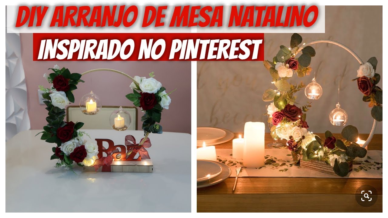 DIY - FAÇA VOCÊ MESMO ARRANJO NATALINO PARA A MESA POSTA DE NATAL || Inspiração Pinterest #Natal2020