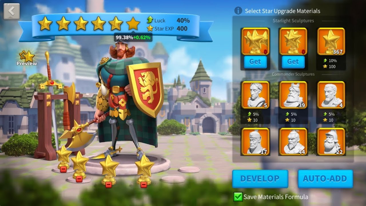 William Wallace maxed level Day 1 Rise of Kingdoms!